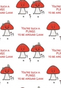 Cartoon Mushrooms With Fungi Caption Anniversary Wrapping Paper