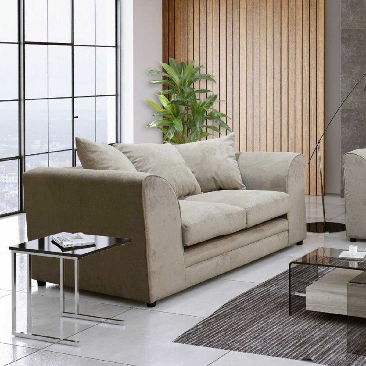 Casper Chenille Fabric 2 Seater sofa – Beige – The Online Sofa Shop