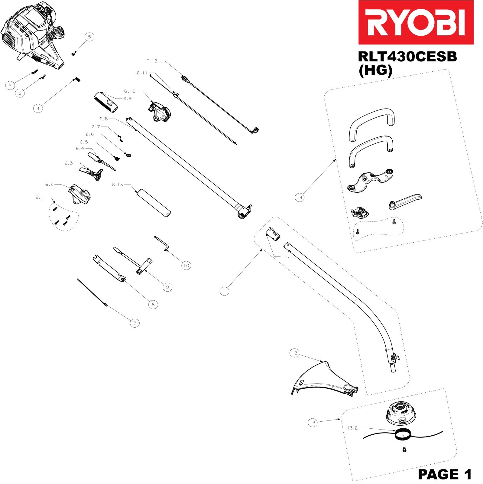 Ryobi – Spare Part – Housing For Petrol Line Trimmer – RLT430CESB – Housing – Genuine Replacement Part