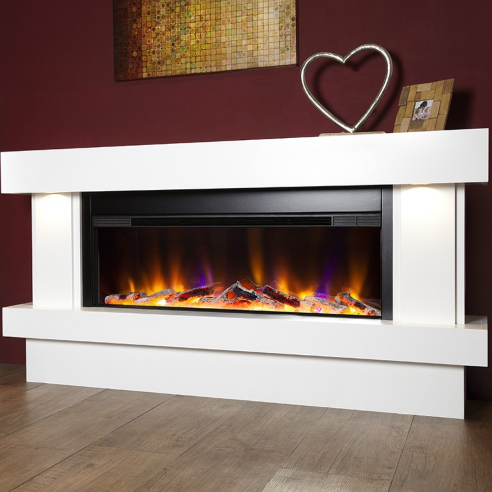 Celsi Electriflame VR Orbital 1000 Illumia Electric Fireplace Suite – Smooth White