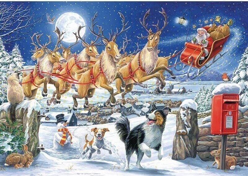 Jigsaw Puzzle Chasing Santa – 1000 Pieces – Otter House – The Yorkshire Jigsaw Store