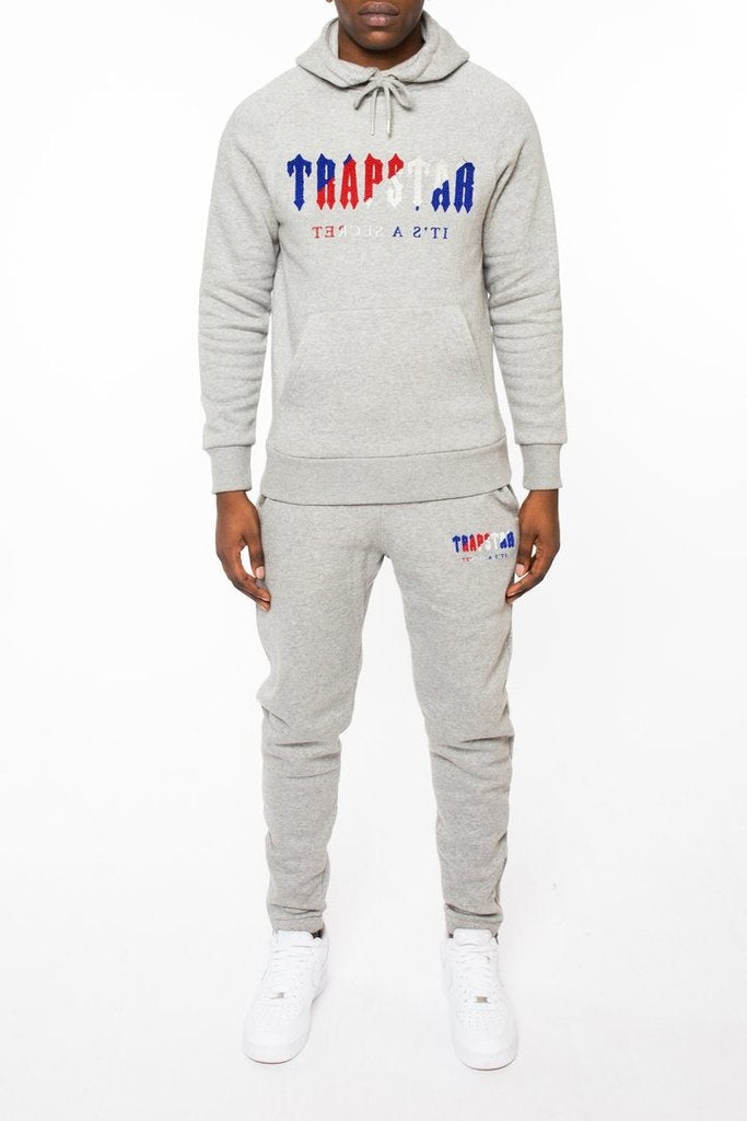 TRAPSTAR CHENILLE HOODED TRACKSUIT 'DECODED GREY' Small ...