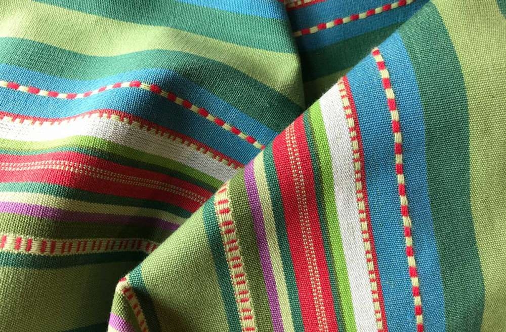 Pretty Green Stripe Fabric – Chequers Stripe