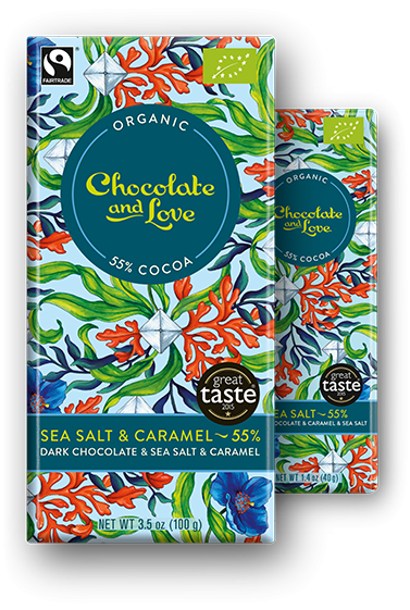 Chocolate & Love Sea Salt & Caramel 55% Dark Chocolate Bar 80g – Confection Affection