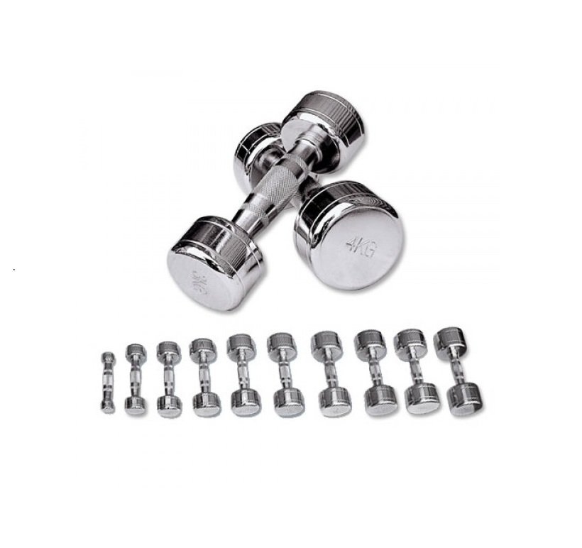 Steel Chrome Dumbbells 1kg-10kg Set (10 pairs) – Custom Gym Equipment