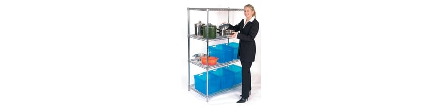 1800mm Chrome Wire Hygienic Shelving System