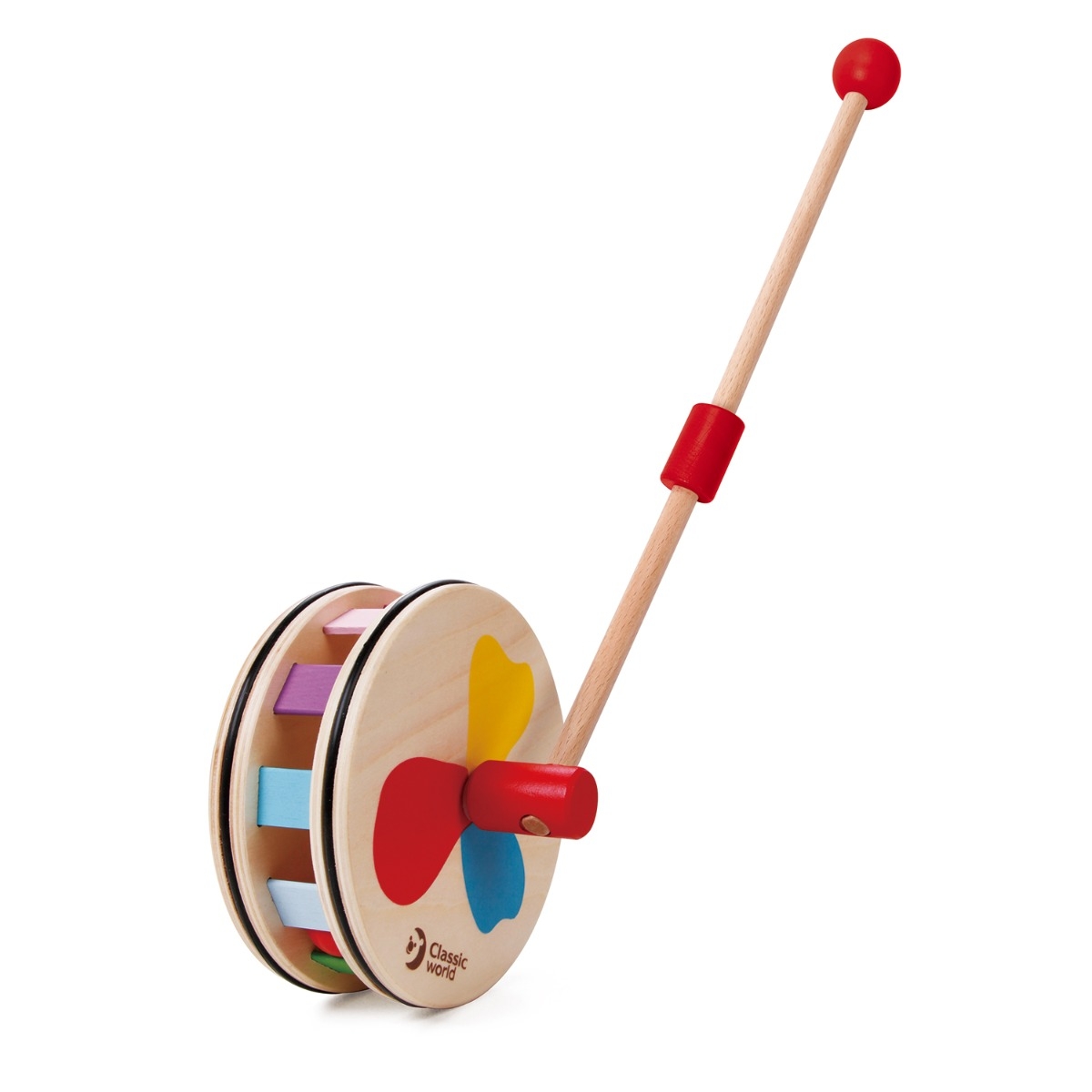 Hippychick – Classic World – Rainbow Push Roll Toy – Wood