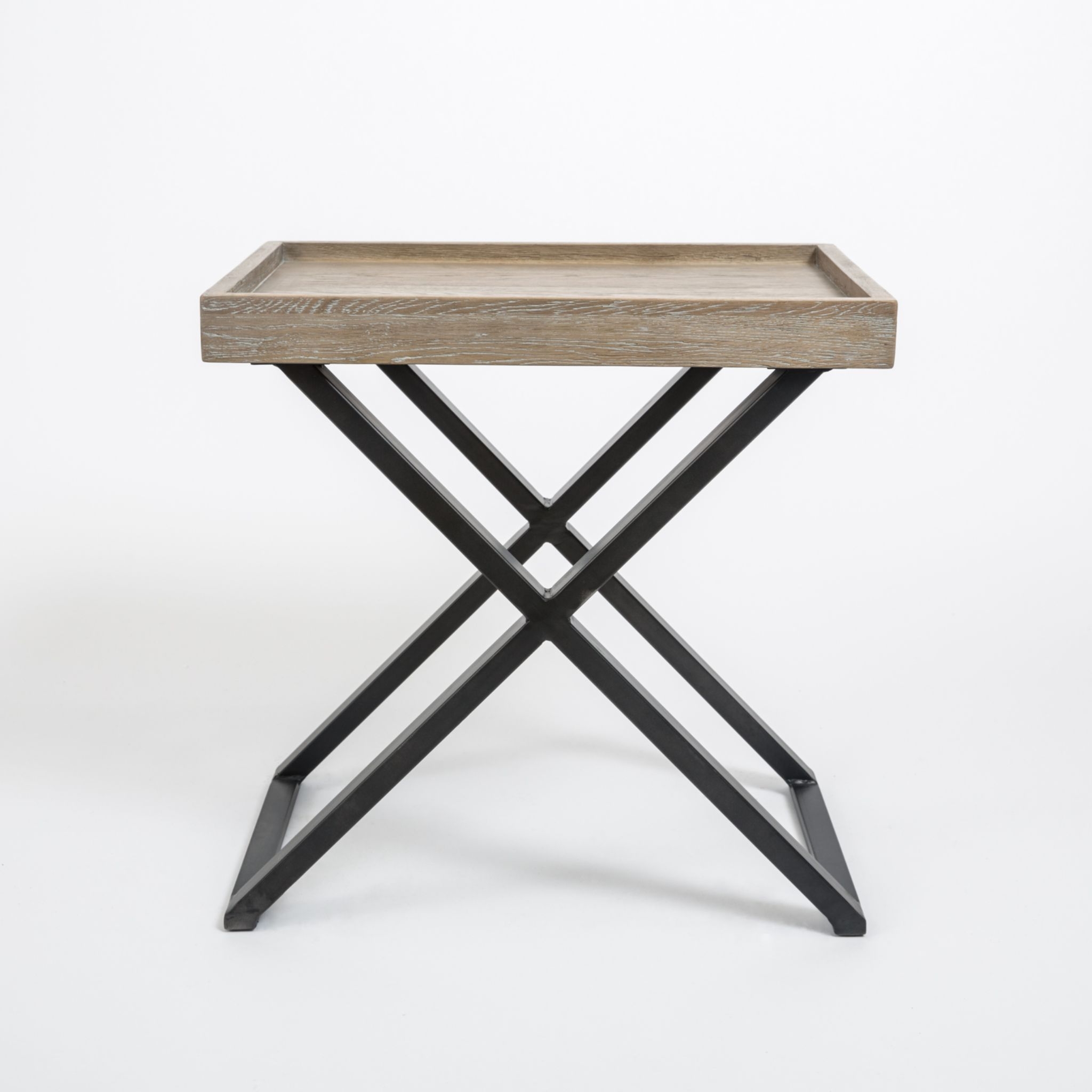 Clementine End Table in Aged Oak with Black Metal Legs – Furniture & Homeware – The Luxe Home