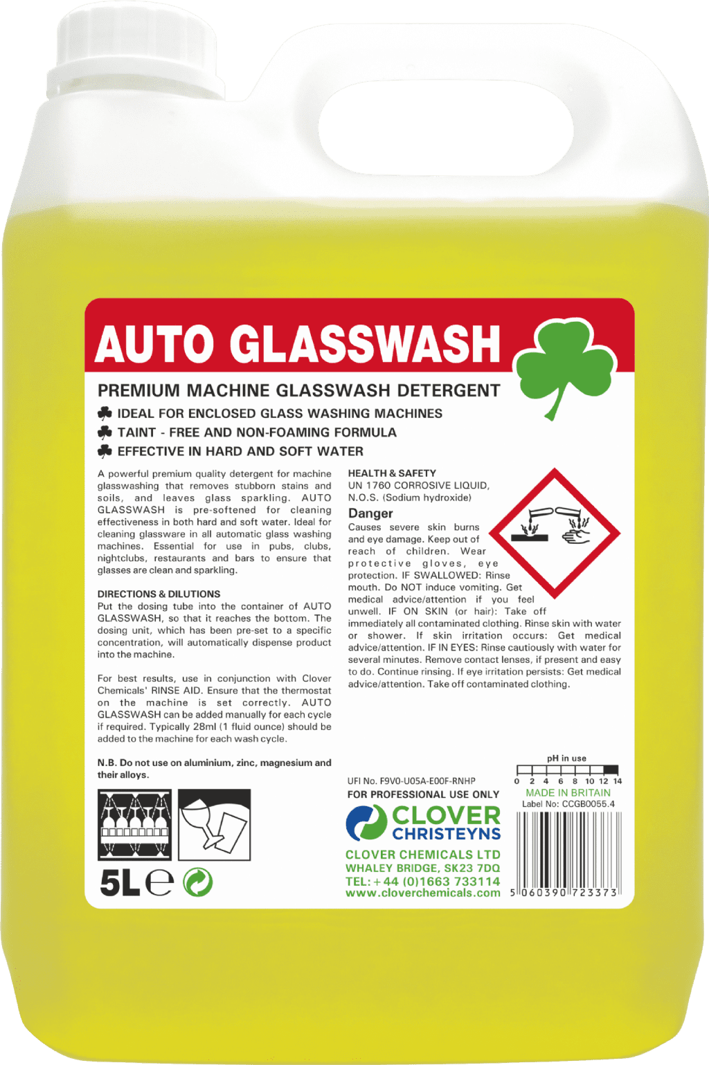 Clover Chemicals Auto Glasswash Detergent (318) – 5 LTR – North Star Supplies