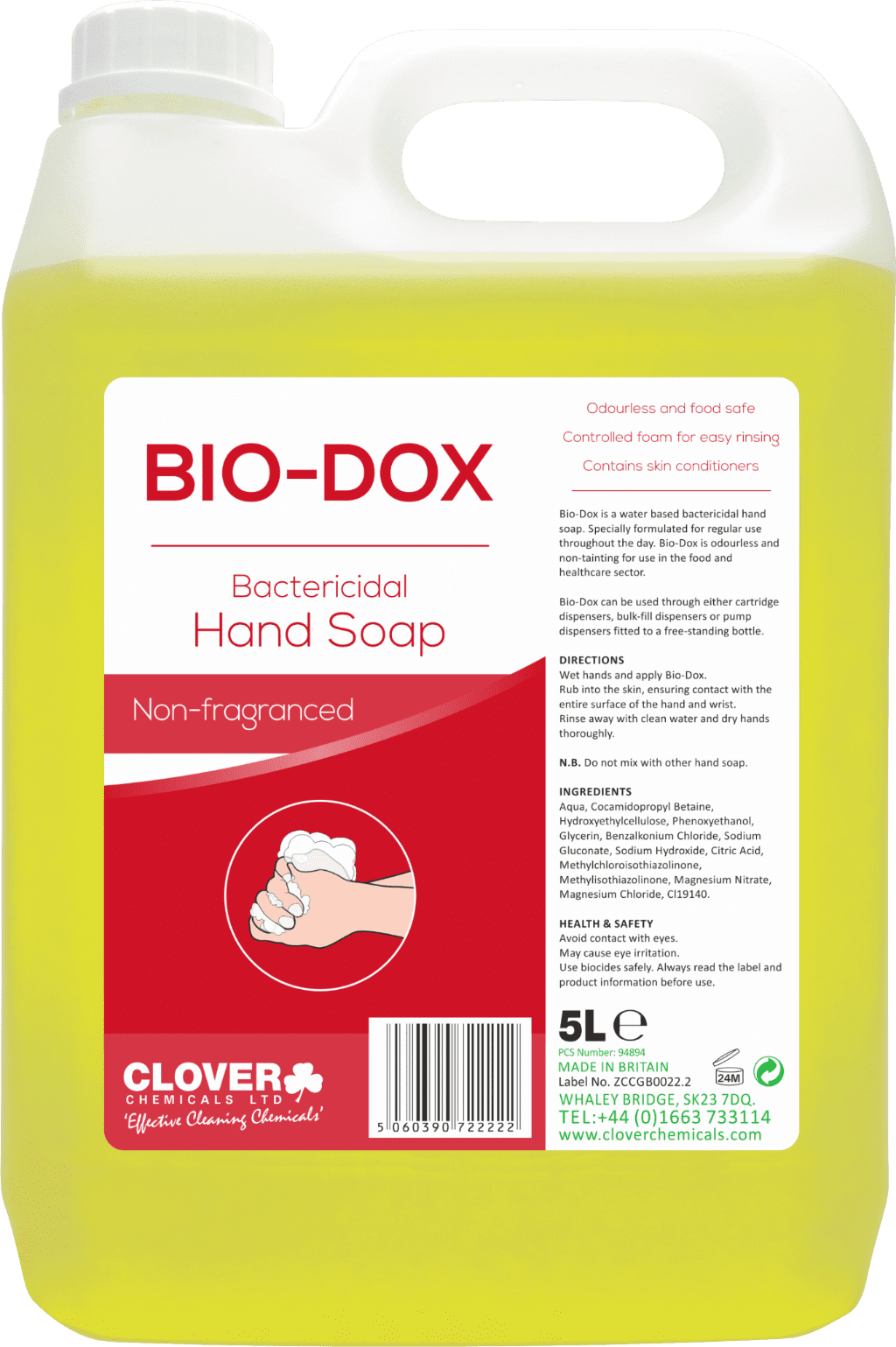 Clover Chemicals Bio-Dox Bactericidal Hand Cleaner (213) – 5 LTR – North Star Supplies