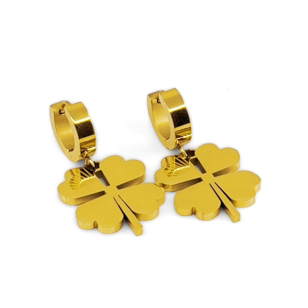 Clover Dangling Earrings £24.99 Gold – Ezavision