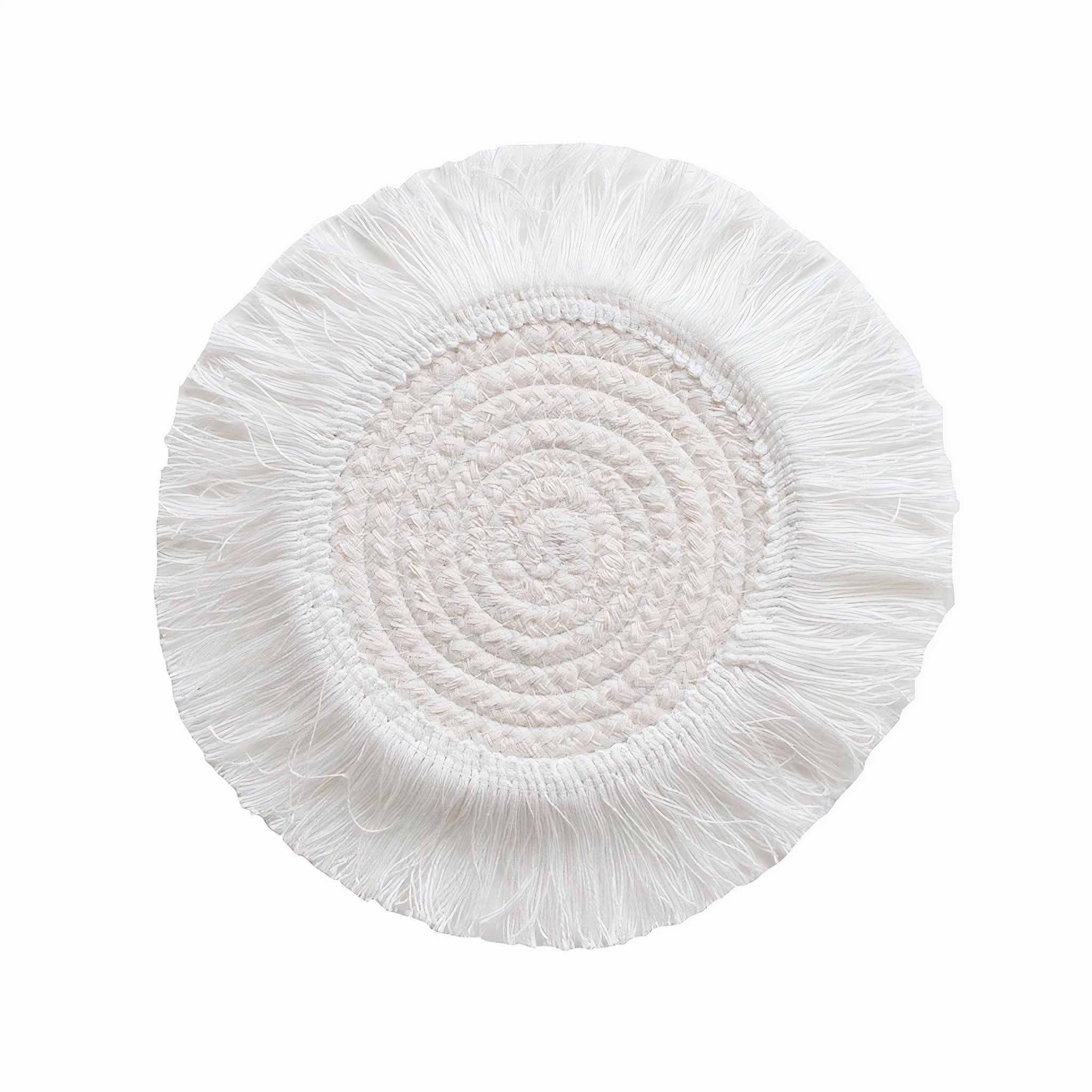 Handmade Macramé Coasters – Style E1 – Bohemian Style – Beige / Cream / Multi – Cotton – The Trouvailles