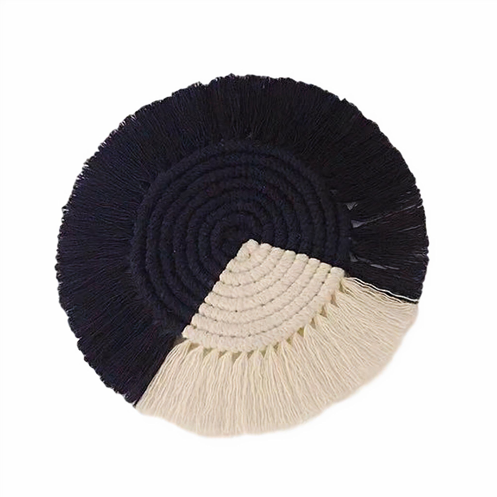 Handmade Macramé Coasters – Style A3 – Bohemian Style – Beige / Cream / Multi – Cotton – The Trouvailles
