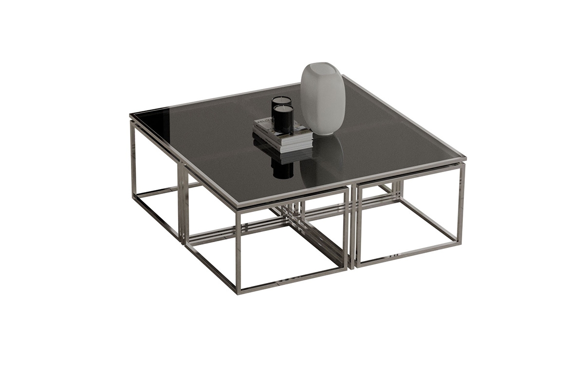 Noir Mirror Metal Coffee Table – Novia Furniture