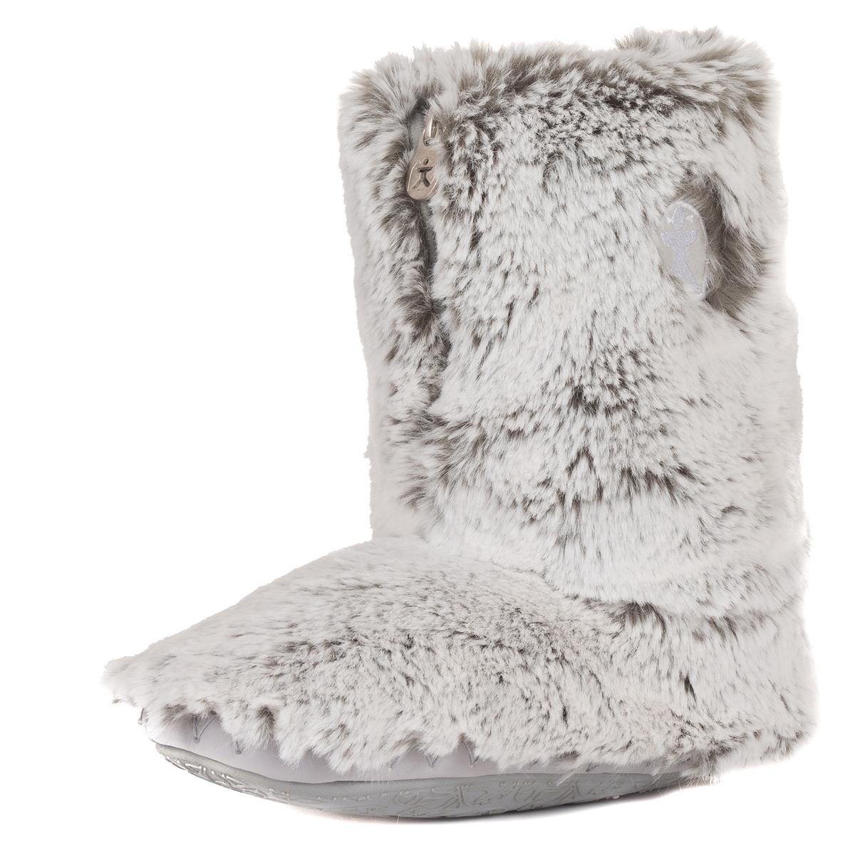 Cole Faux Fur Slipper Boots – Small – Arctic Wolf – Women’s – Bedroom Athletics