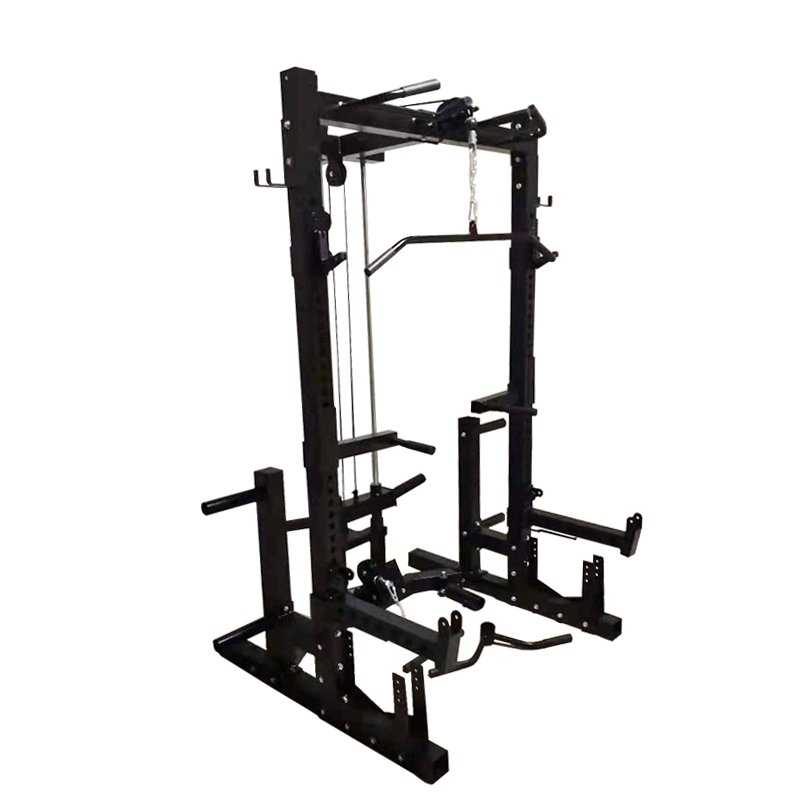 Commercial Half Rack With Lat Pulldown – Low Row System – Power Racks – Custom Gym Equipment