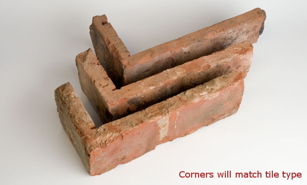 Shire Blend Brick Slips – Corner Tiles – 1 Linear MetreBox Size – Corner Tiles – 1 Linear Metre – Reclaimed Brick Tiles