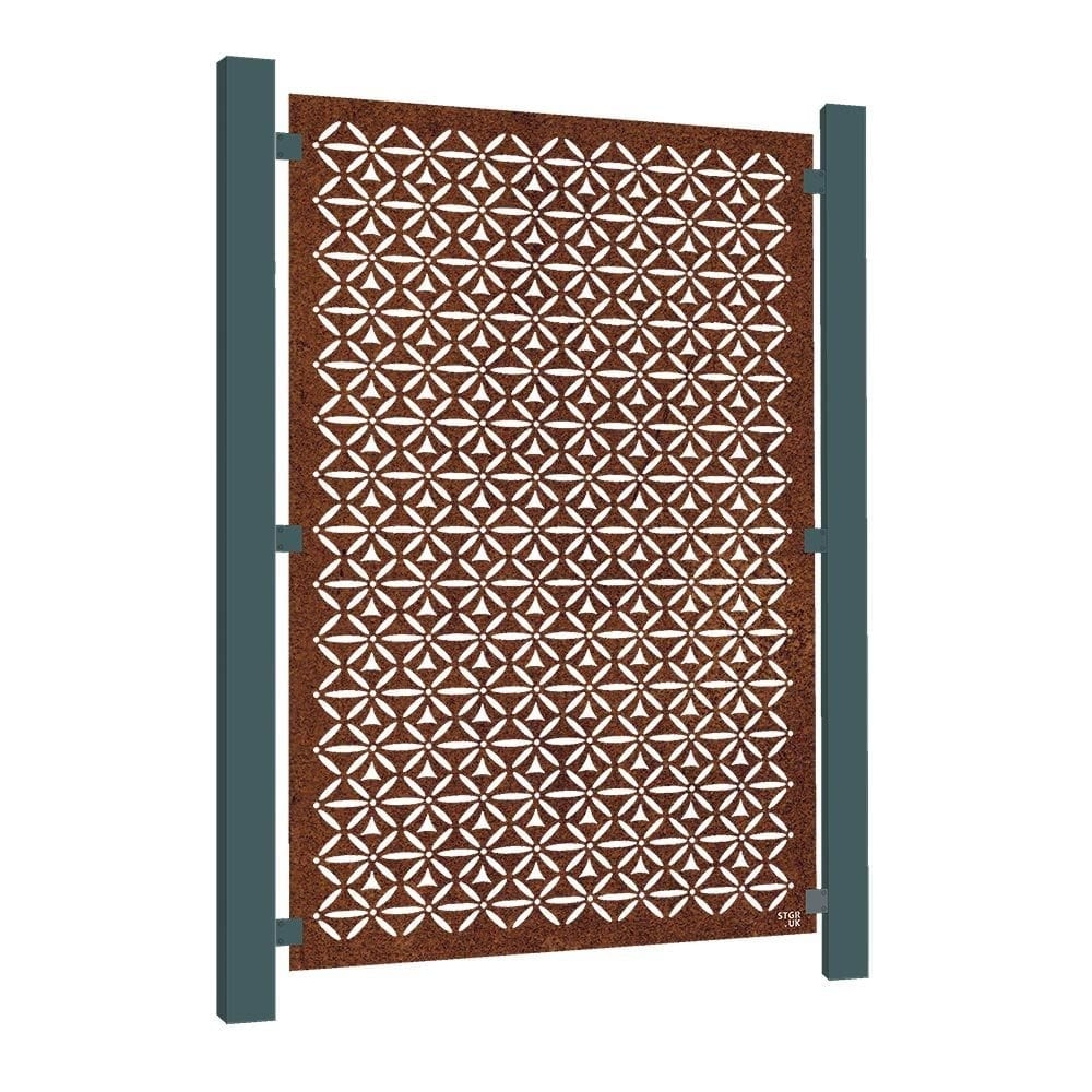 Starter Kit – 3 x Motif Corten Steel Fence Panels – 1780mm x 1190mm – Fencing & Barriers – Fence Panels – Stark & Greensmith