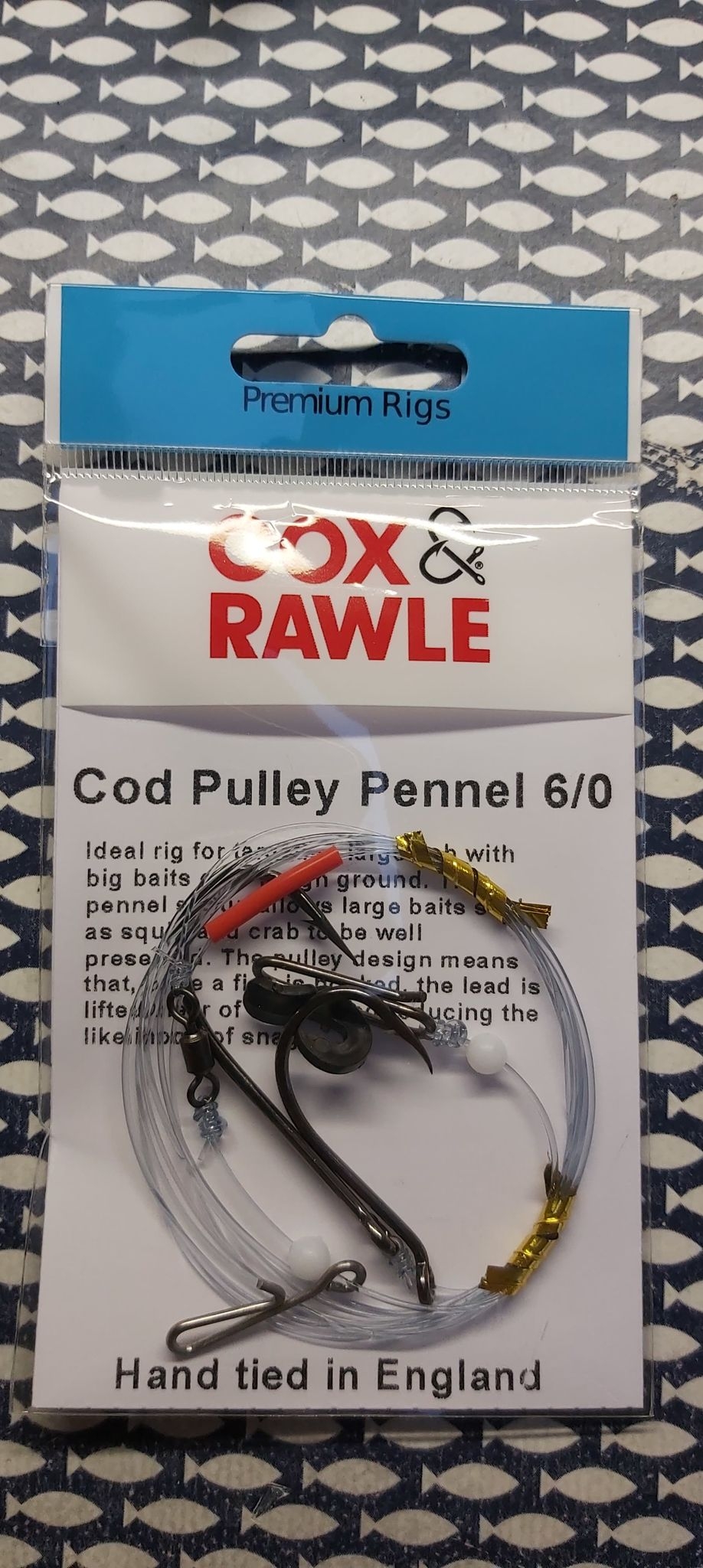 Cox & Rawle Cod Pulley Pennel rig, with IMP – 80lb/50lb – 6/0 pennel hooks
