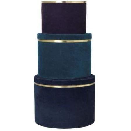 Heidi Velvet Boxes Set of 3 – MidnightBlue