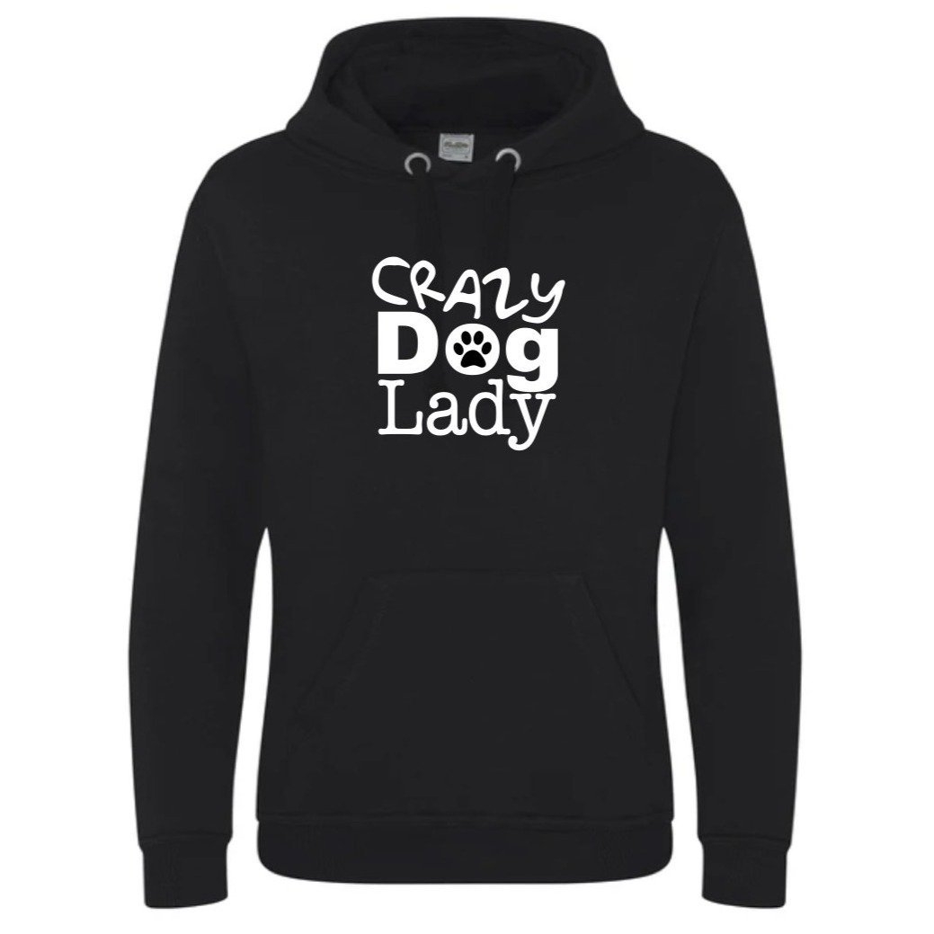 Crazy Dog Lady Hoodie – Clothing & Gifts for Dog Lovers – UK – Pooch Medium – Black – Pooch