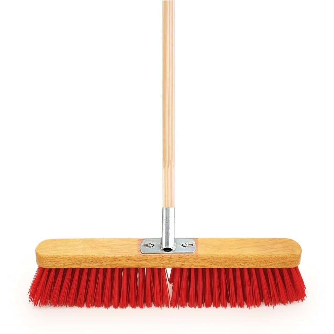 18″ PVC Heavy Duty Yard Brush with Metal Bracket and Wooden Handle