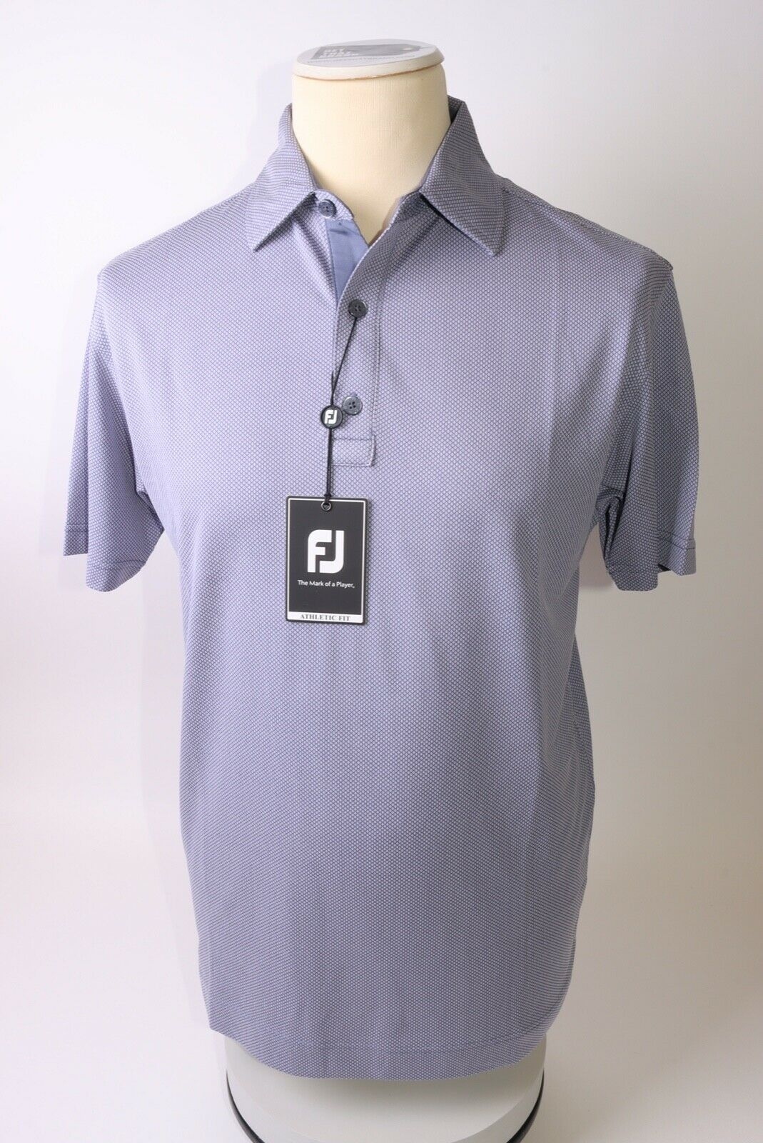 FootJoy Men’s 4 Dot Jaquard Polo Shirt – M – Grey – Get That Brand