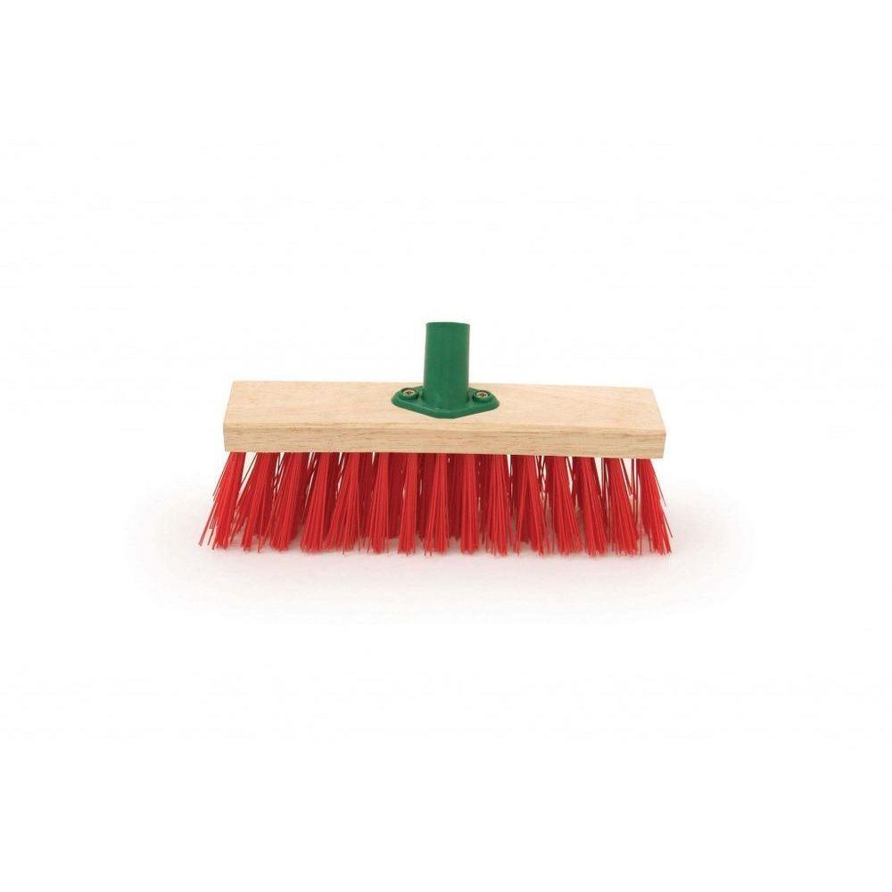 11.5″ Stiff Red PVC Broom Head Stiff Outdoor Brush Head with Bracket