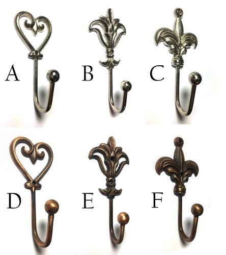 Knobbles & Bobbles – Decorative Hook – Heart – Bronze – Iron / Bronze – 12 x 5 x 4.5cm – Variant 18661