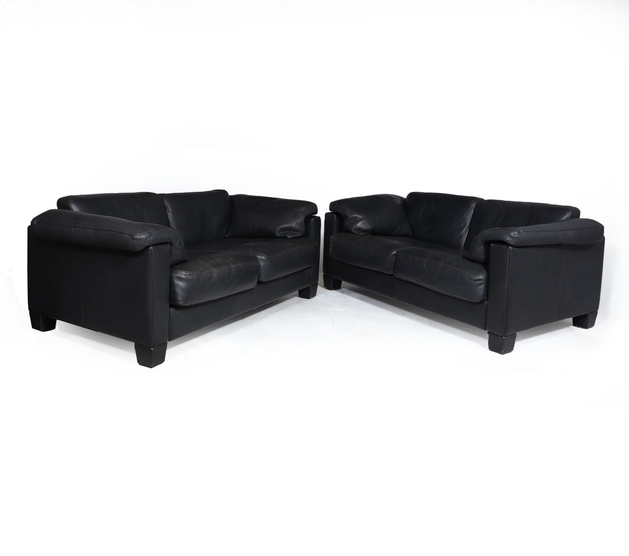 Pair of Black Leather De Sede Sofa’s – The Furniture Rooms