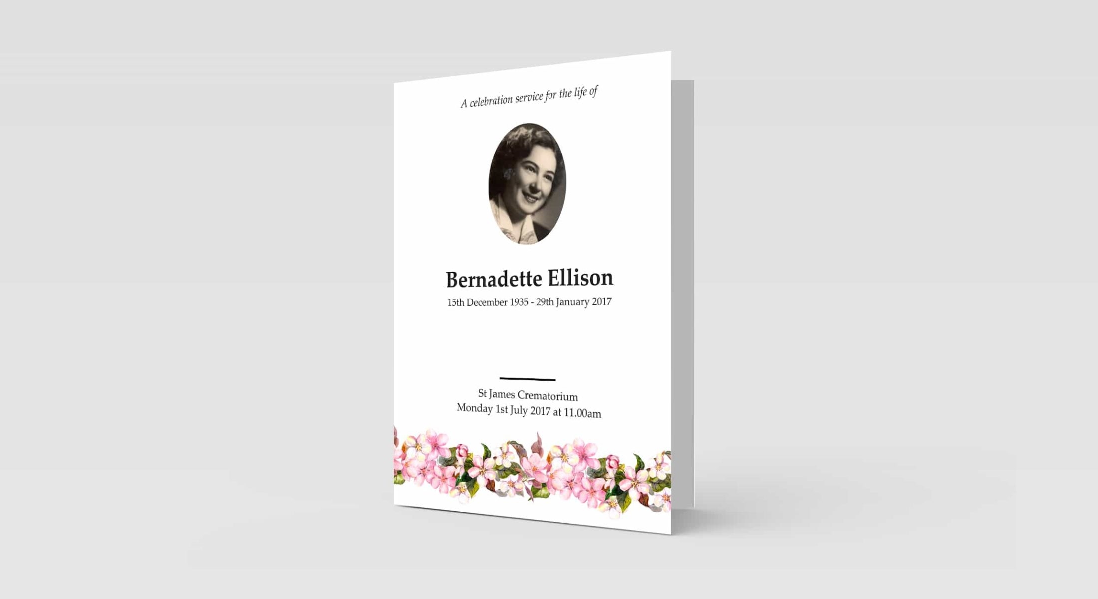 Funeral Order Of Service – Pastel Flowers Personalised Design – High Quality Print – Heavy 300g Card – Qty (10x) – Memorial Booklet