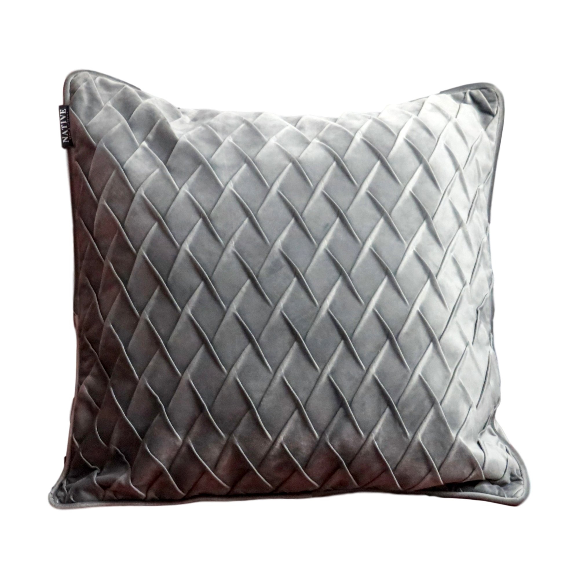 Diamond Pattern Grey Velvet Cushion Cover by Native Home & Lifestyle – Furniture & Homeware – The Luxe Home