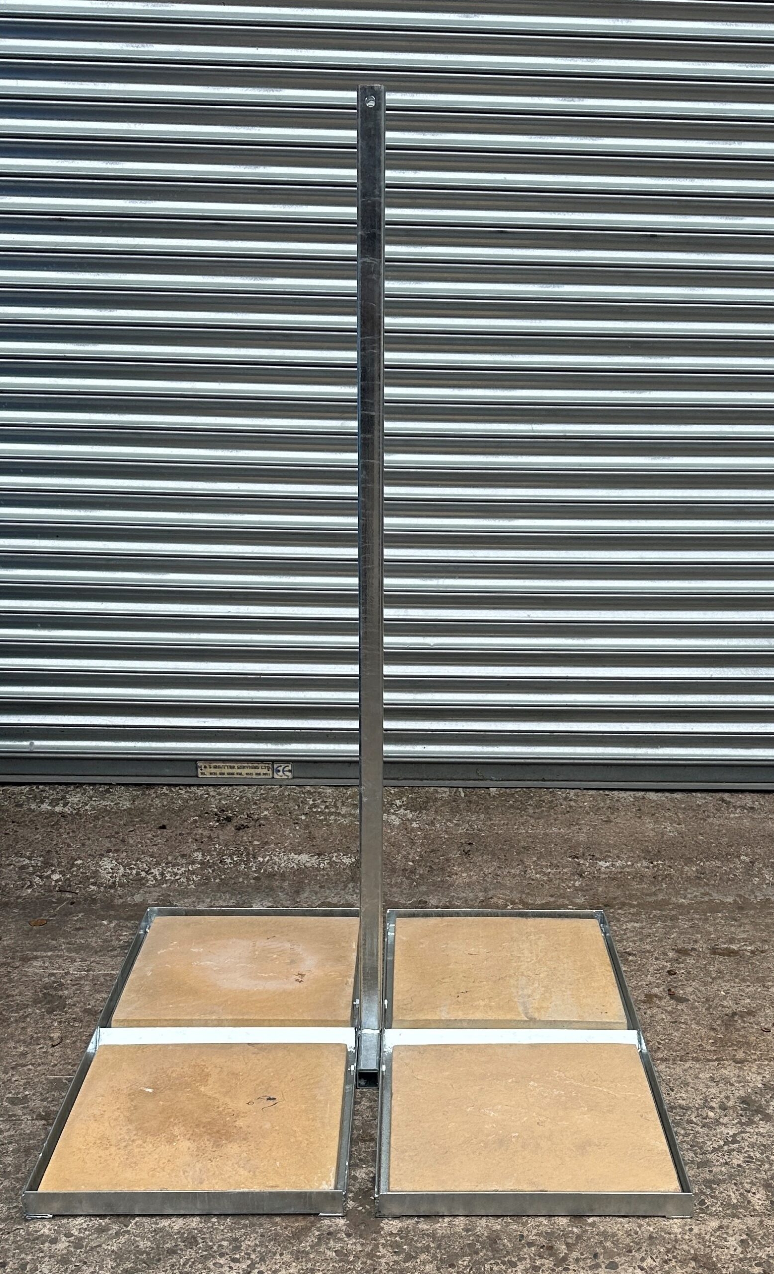 Roof Netting Support Poles 4 Slab Base – With 2m high pole – SDF Bird Proofing