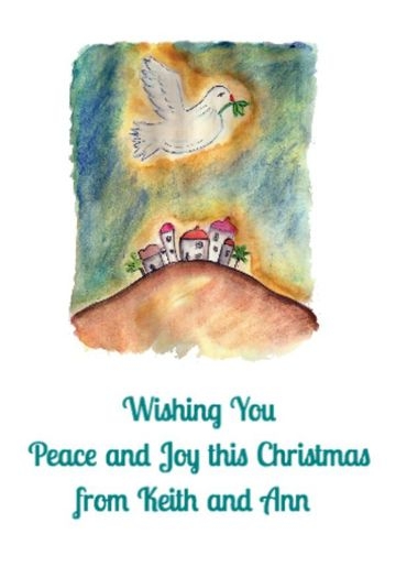 Dove Of Peace Watercolour Design Christmas Card Design
