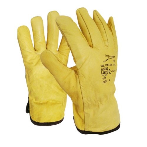 Yellow Leather Drivers Gloves – Work Safety Protective Equipment – Supreme TTF – Regus Supply