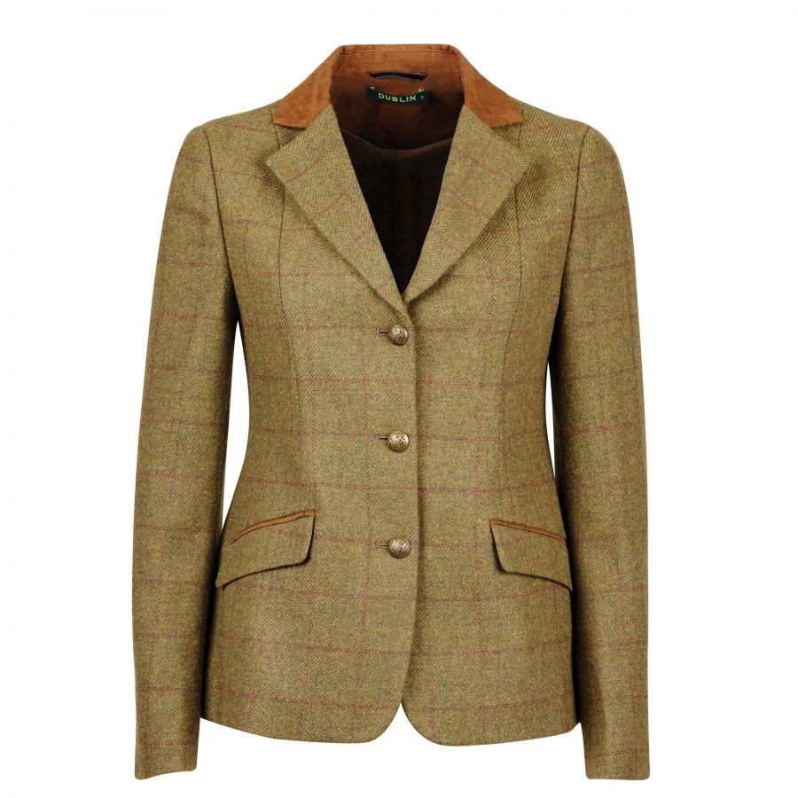 Dublin Albany Tweed Suede Collar Tailored Children’s Jacket – Brown – Childs 14 – Riding Clothing – polyester – Saddlemasters Equestrian