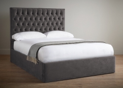 Portabello – Duchess King Bed – Steel Monaco Velvet King – High Quality Velvet – Grey – Chesterfield