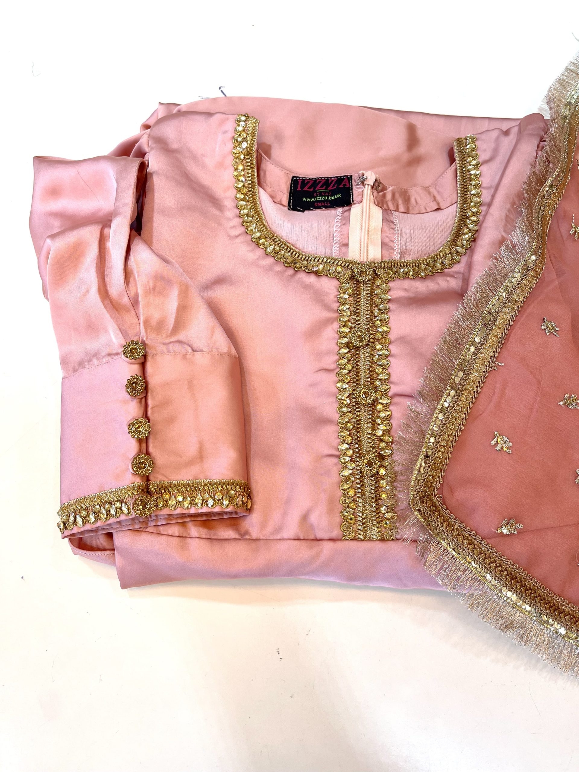 3pc Luxury Silk – Immediate Delivery Dusky Pink- XL – Sale Items – Party Wear – Izzza