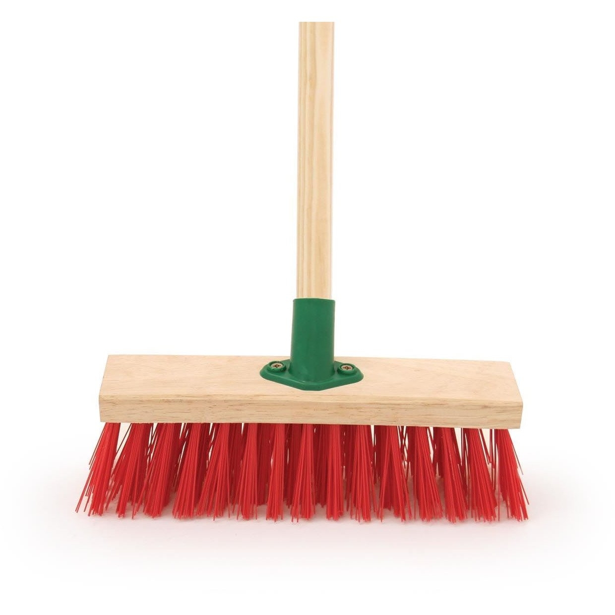 12″ Stiff Red PVC Broom, Stiff Outdoor Sweeping Brush