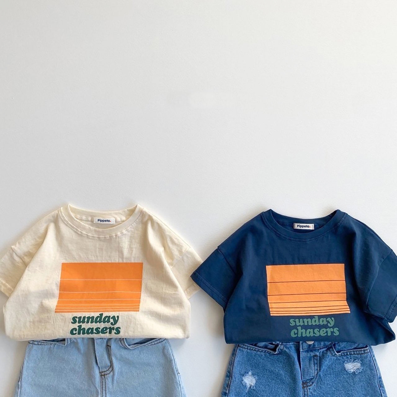 Sunday Chaser Tee, S – 3 – 4 years / Cream – Pippeta