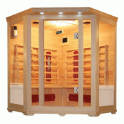 Three Person Corner Infrared Sauna With Ceramic Heaters