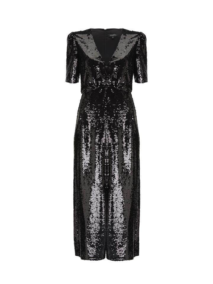 Eden Black Sequin Dress – Black / UK 14