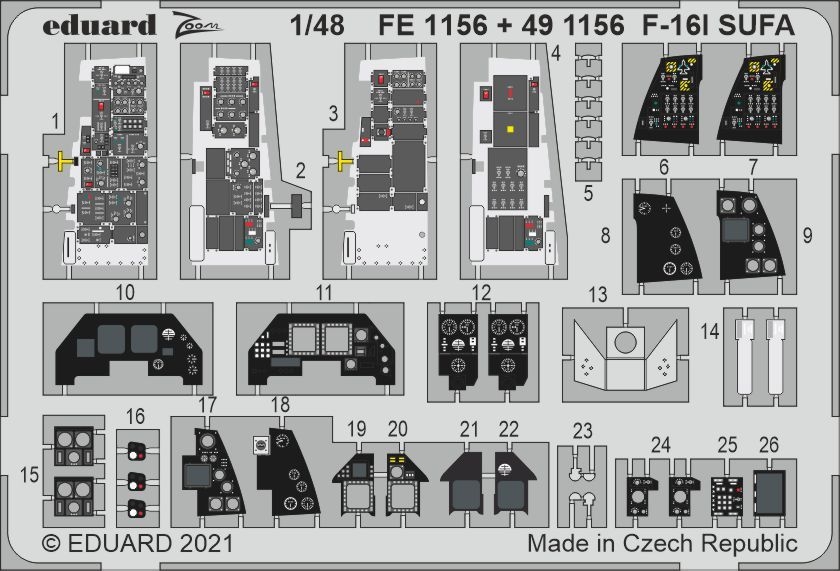 Eduard 1/48 General-Dynamics F-16I SUFA Zoom Set – # FE1156 – Model Hobbies