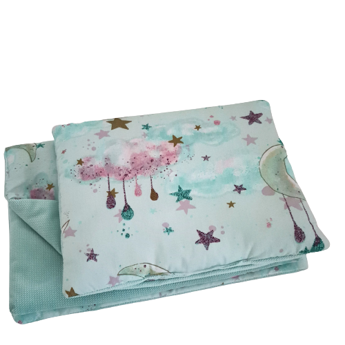 Baby Blanket & Pillow Set 50X75 Cm Velvet Aqua – evCushy