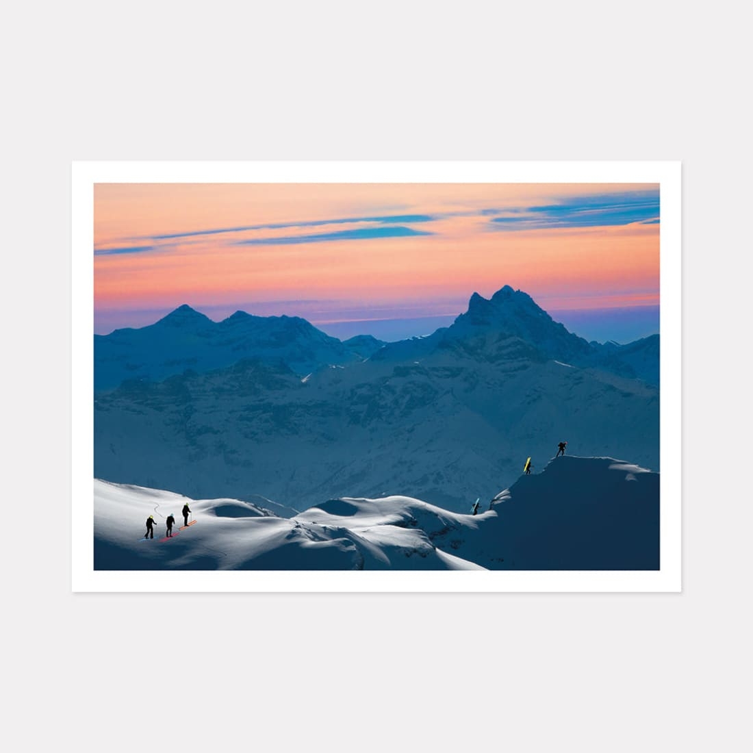 Electric Summit Ski Art Print, A2 (59.4cm x 42cm) unframed print – Powderhound