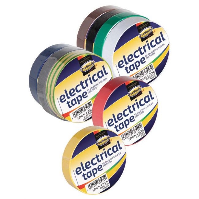 Prosolve Electrical Tape – Yellow / 19mm x 20m – Tapes – Just The Job Supplies