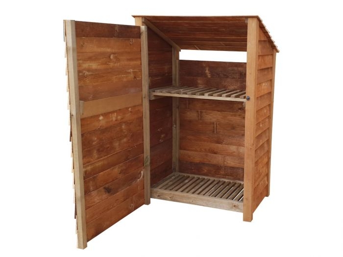 Wooden Log Store – Reverse | Arbor Garden Solutions | Timber | Finished Wood | Available In Brown Or Green | Door & Hieght Options1.2m³ or 1.7m³ capacity