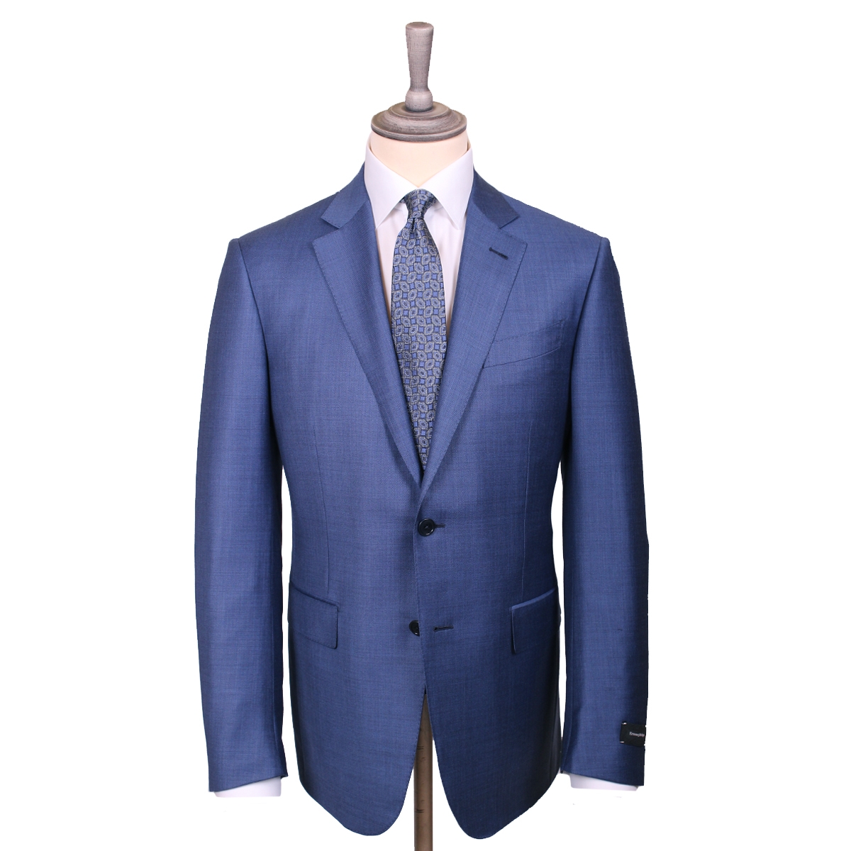 Ermenegildo Zegna Mens High Blue Solid Trofeo Wool Suit – 54 – Robert Old & Co