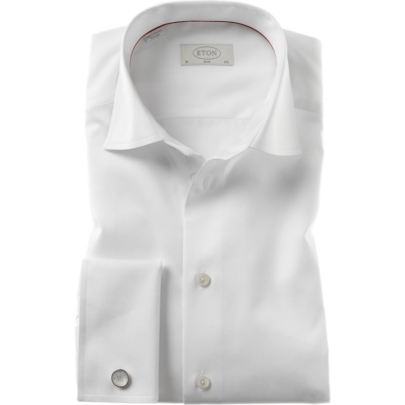 ETON Mens White Slim Fit Double Cuff Shirt – 43 – Robert Old & Co