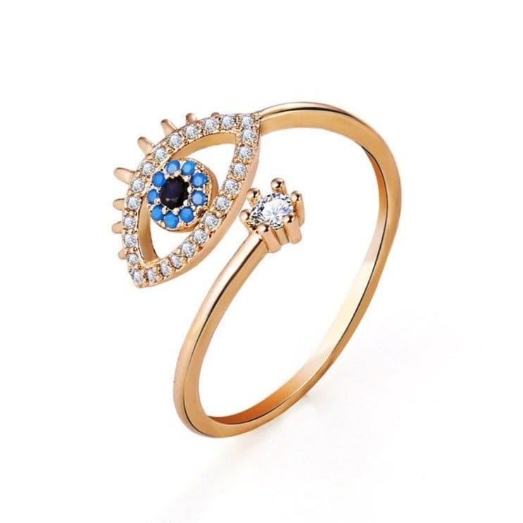 Evil Eye Ring £13 Adjustable – Gold – Ezavision